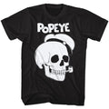 Black Popeye t-shirt featuring a Pop Skull design