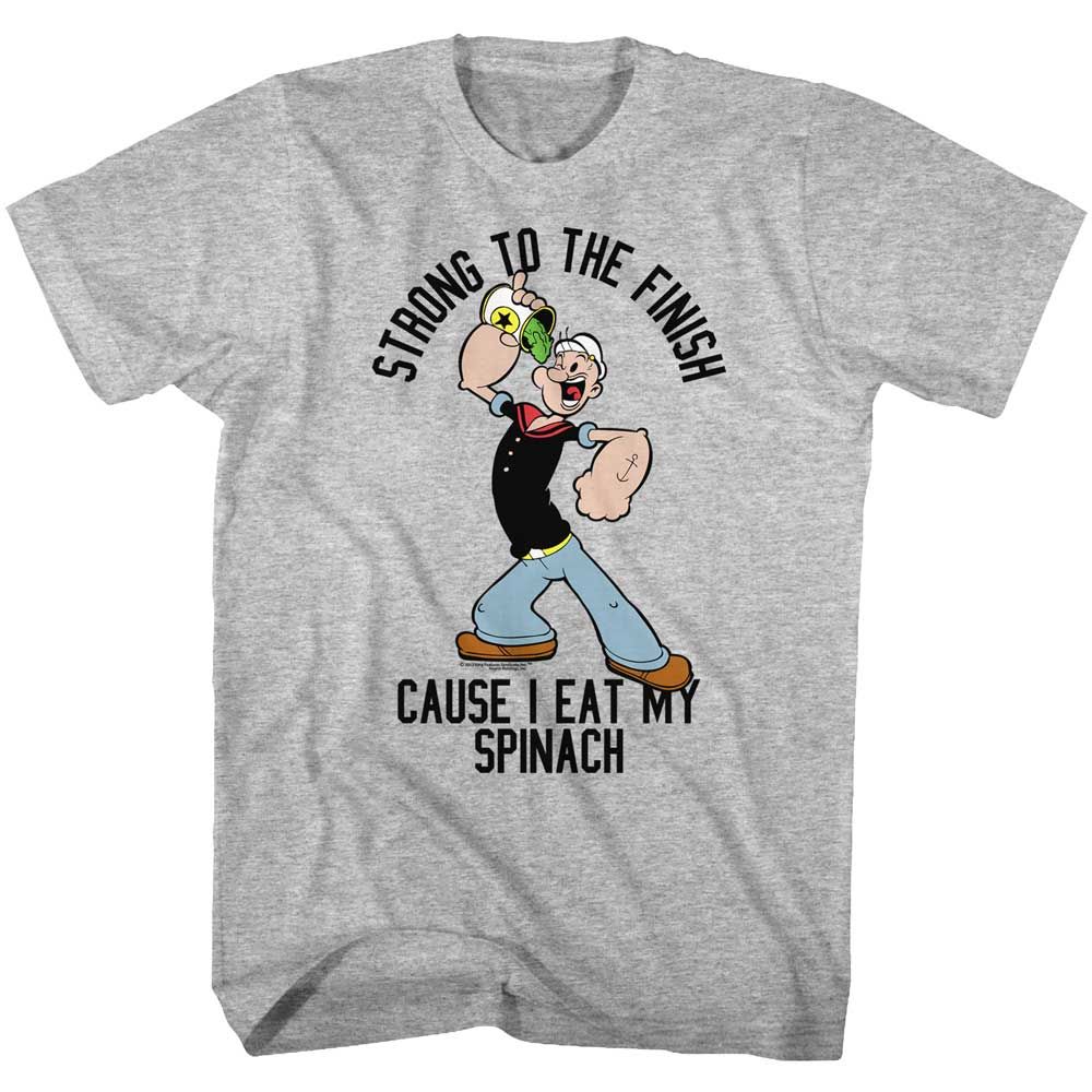 Gray Heather Popeye t-shirt featuring a Popeye Strong design