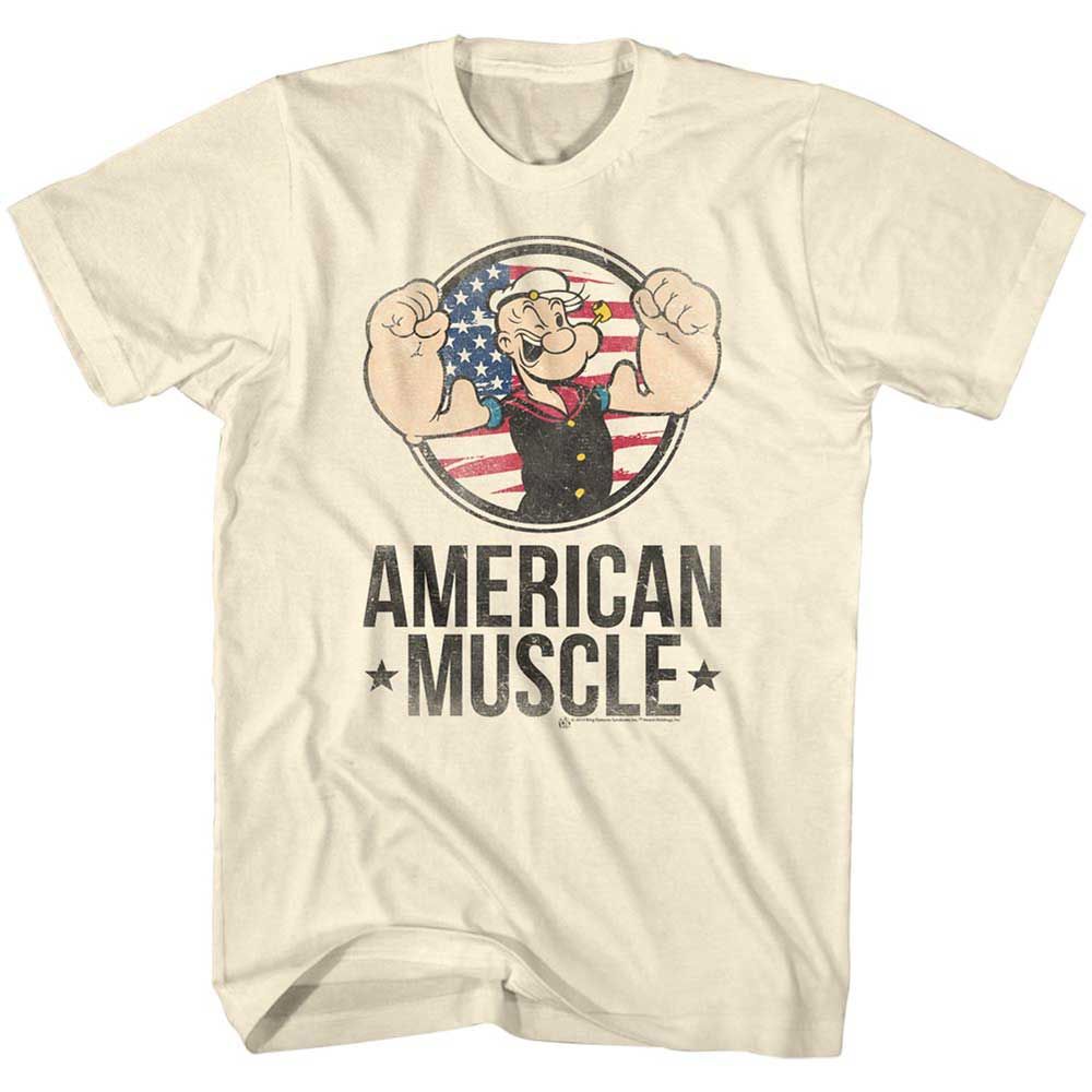 Natural Popeye t-shirt featuring a Popeye Muscle design