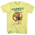 Yellow Heather Popeye t-shirt featuring a Still 4 Sail design