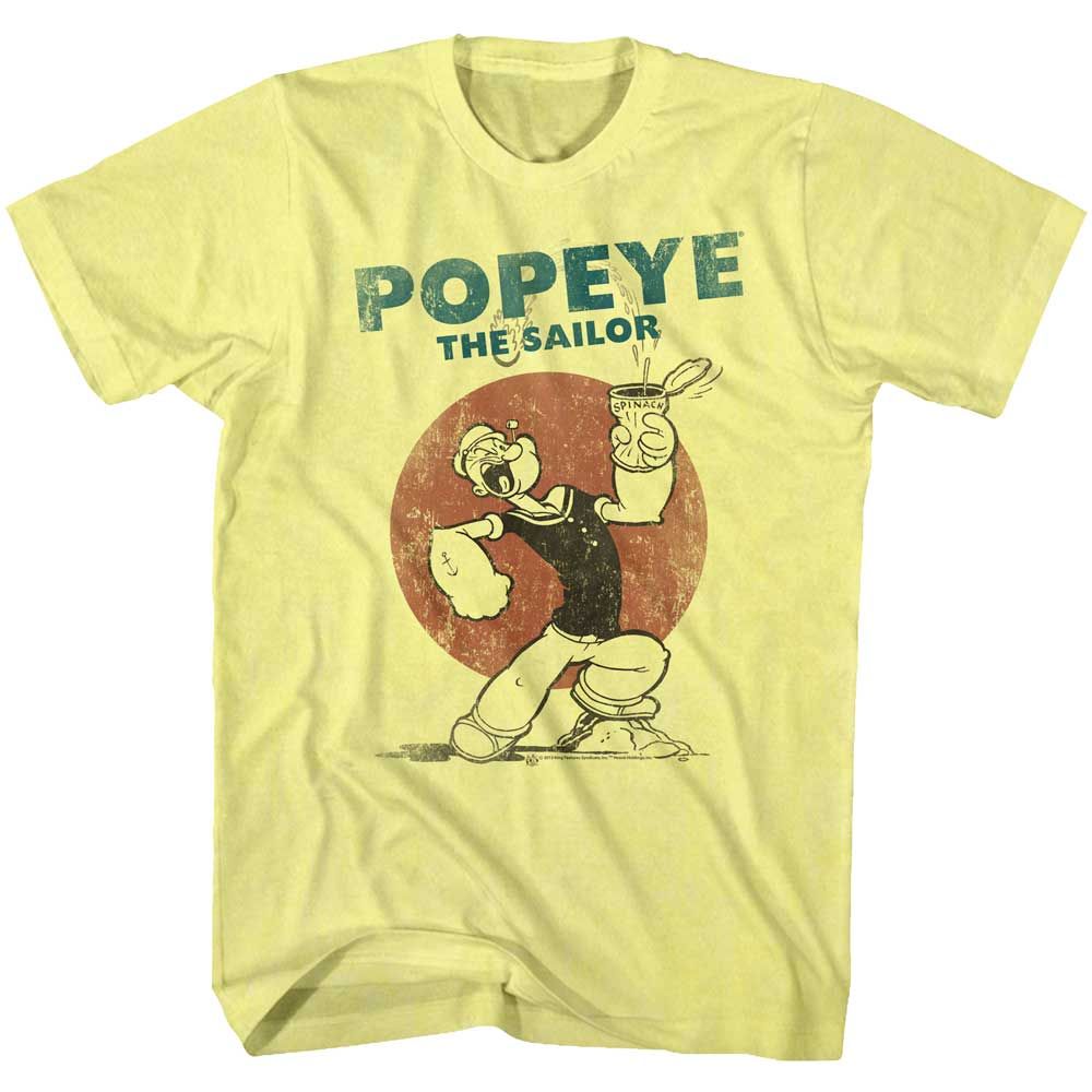 Yellow Heather Popeye t-shirt featuring a Still 4 Sail design