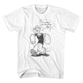 White Popeye t-shirt featuring a Sailorman design