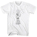 White Popeye t-shirt featuring a Comicish design