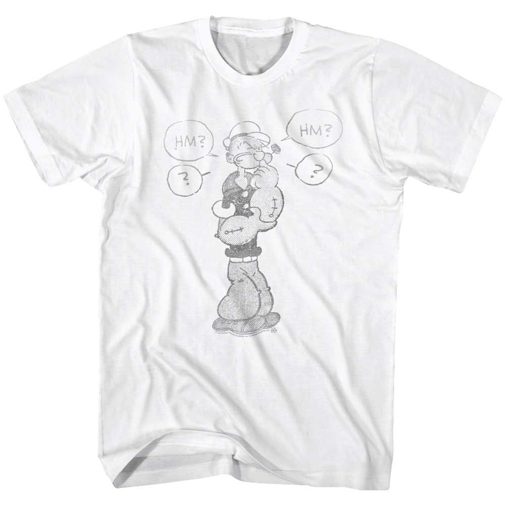 White Popeye t-shirt featuring a Comicish design