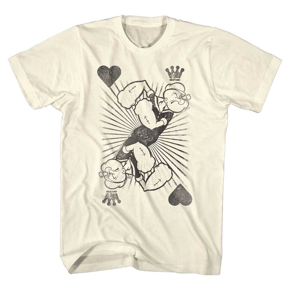 Natural Popeye t-shirt featuring a King of Harts design