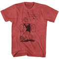 Red Heather Popeye t-shirt featuring a Sailorman design