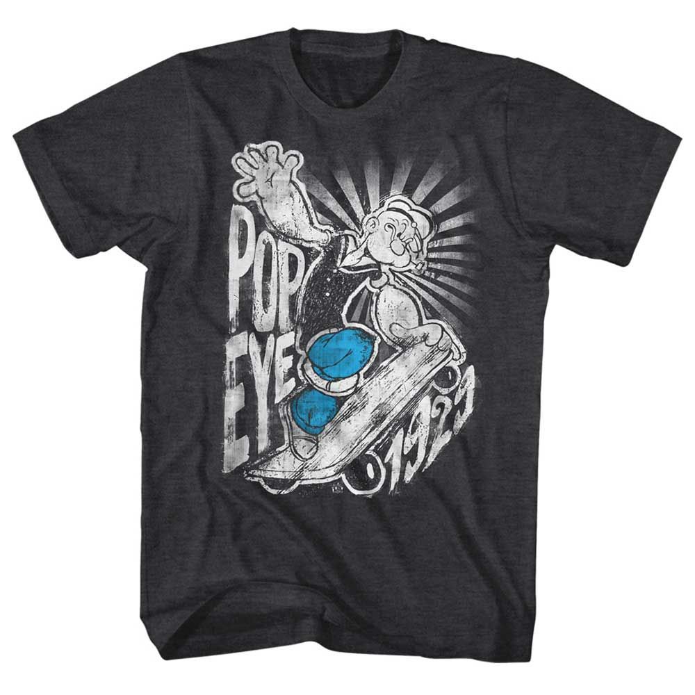 Black Heather Popeye t-shirt featuring a Radical design