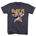 Navy Heather Popeye t-shirt featuring a Popeyestar design
