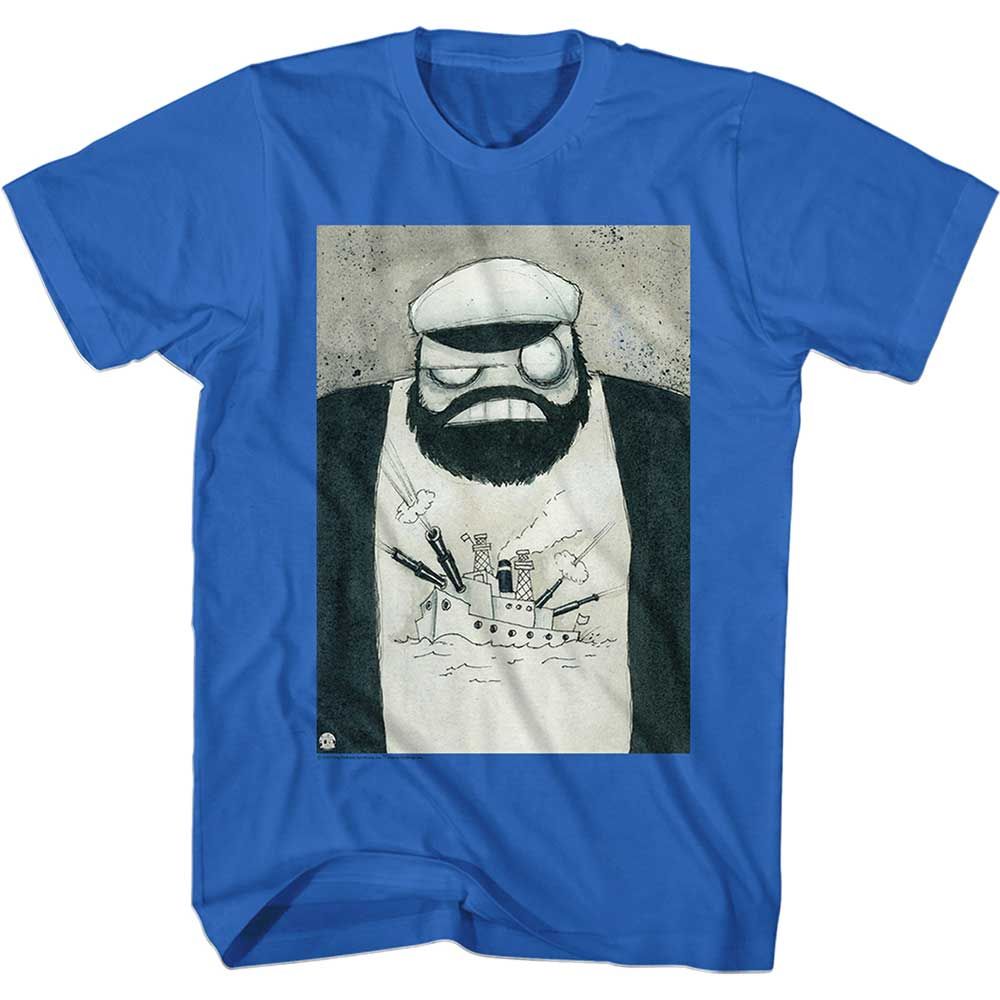 Royal Blue Popeye t-shirt featuring a Crazy Brut design