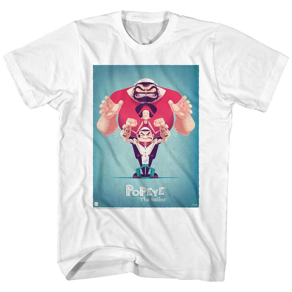 White Popeye t-shirt featuring a Popeye and Friends design