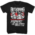 Black Popeye t-shirt featuring a Popeye Reckoning design