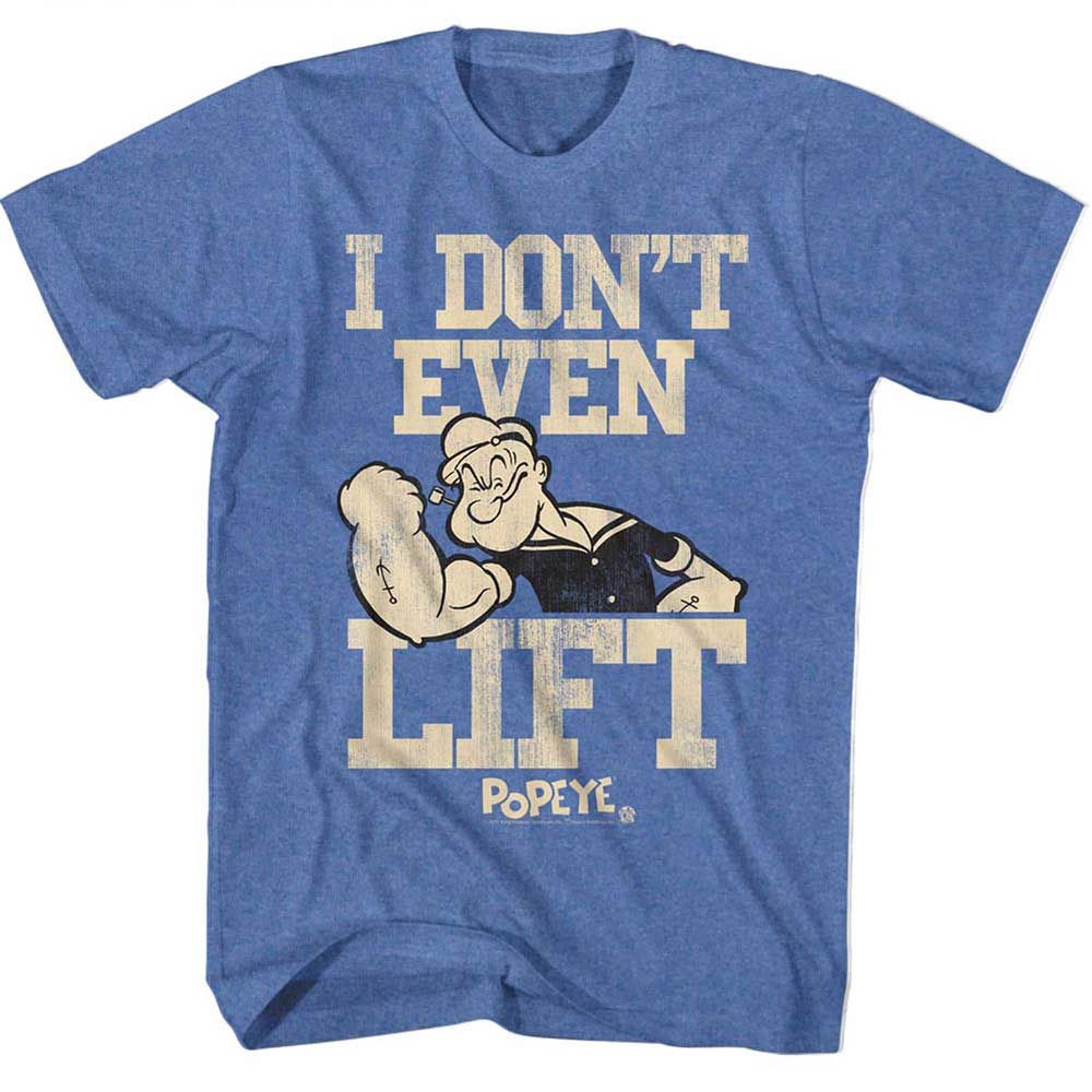 Royal Heather Popeye t-shirt featuring a No Liftin design