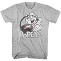 Gray Heather Popeye t-shirt featuring a Thumbs Up design