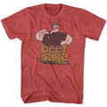 Red Heather Popeye t-shirt featuring a Popeye Beefcake design
