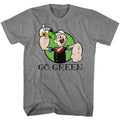 Graphite Heather Popeye t-shirt featuring a Go Green design