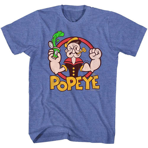 Royal Heather Popeye t-shirt featuring a Spinach design