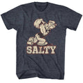 Navy Heather Popeye t-shirt featuring a Salty design