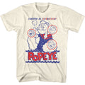 Natural Popeye t-shirt featuring a Cartoon in Technicolor design
