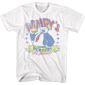 White Popeye t-shirt featuring a Wimpy's Burgers design