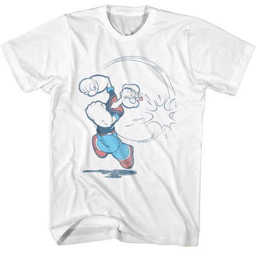 White Popeye t-shirt featuring a Popeye Vintage design