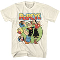 Natural Popeye t-shirt featuring a Popeye Circles design