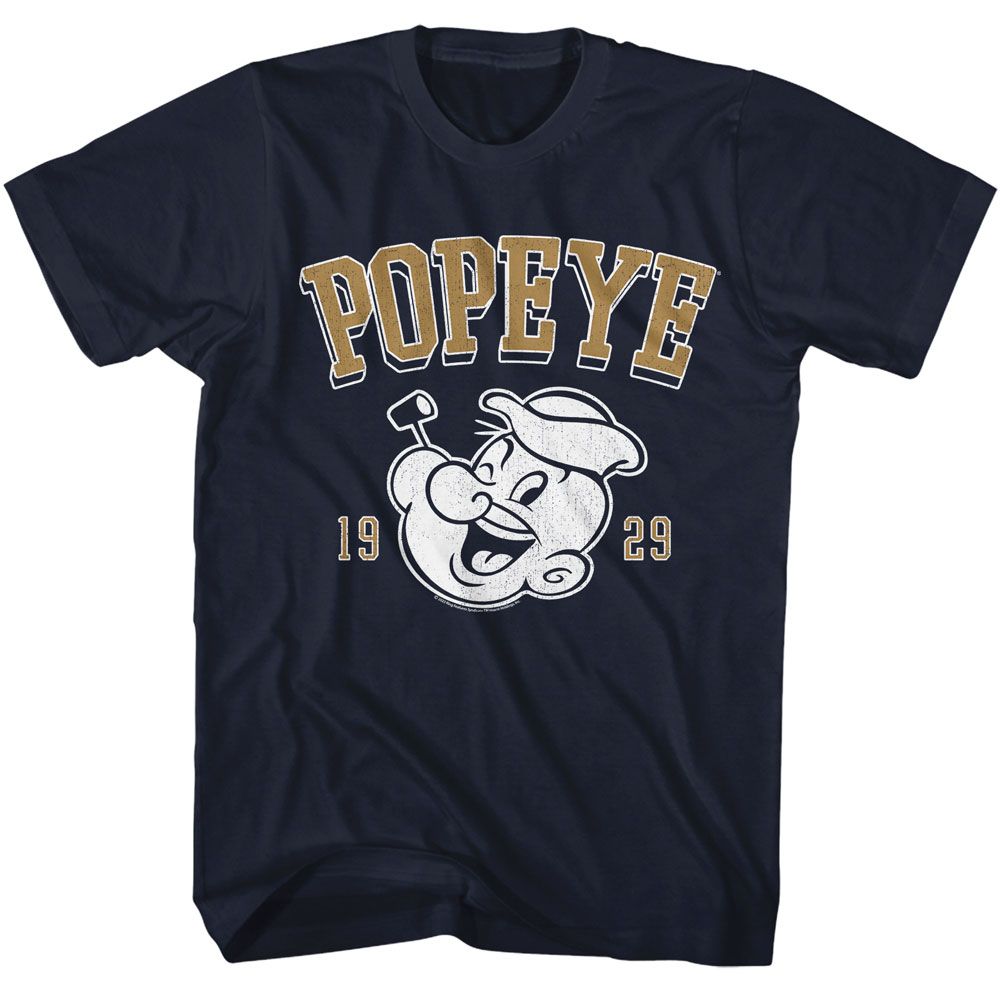 Navy Popeye t-shirt featuring a Popeye Athletic design