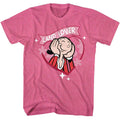 Retro Pink Heather Popeye t-shirt featuring a Land Lover design