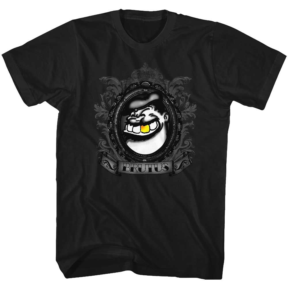 Black Popeye t-shirt featuring a Brutus Gold design