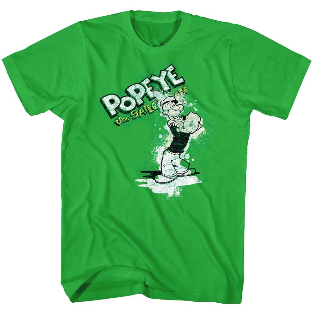Kelly Green Popeye t-shirt featuring a Popeye Splat design