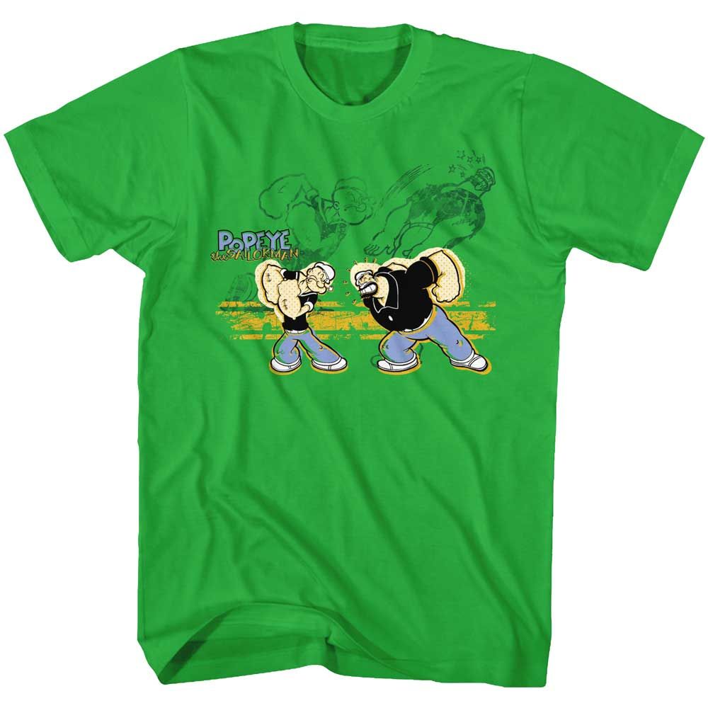 Kelly Green Popeye t-shirt featuring a Popeye Punch design