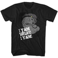 Black Popeye t-shirt featuring a Profile I Yam design