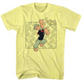Yellow Heather Popeye t-shirt featuring a Popeye Pop Pow design