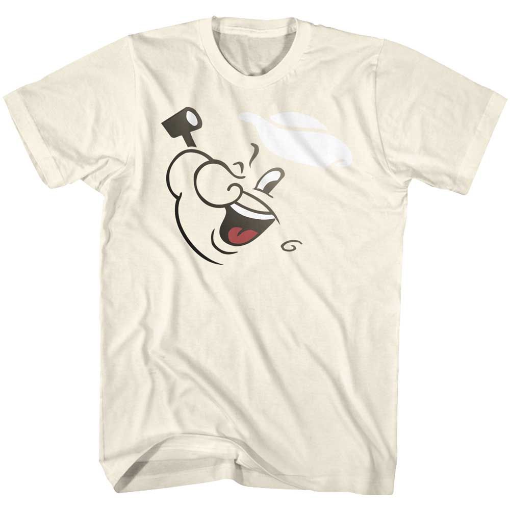 Natural Popeye t-shirt featuring a Popface design