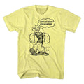 Yellow Heather Popeye t-shirt featuring a Man Enough design