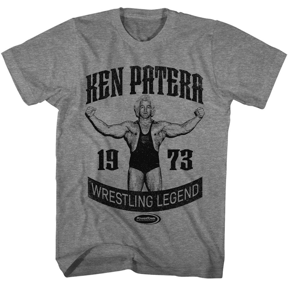 Graphite Heather Powertown t-shirt featuring a Ken Patera design