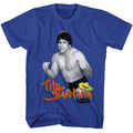 Royal Blue Powertown t-shirt featuring a Tito Santana stance design