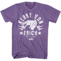 Purple Heather Powertown t-shirt featuring a Von Erich Iron Claw design
