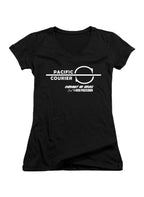 Black Pacific Courier Juniors V-Neck T-Shirt