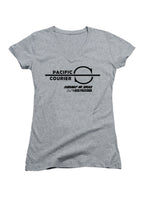 Gray Pacific Courier Juniors V-Neck T-Shirt