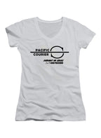 White Pacific Courier Juniors V-Neck T-Shirt