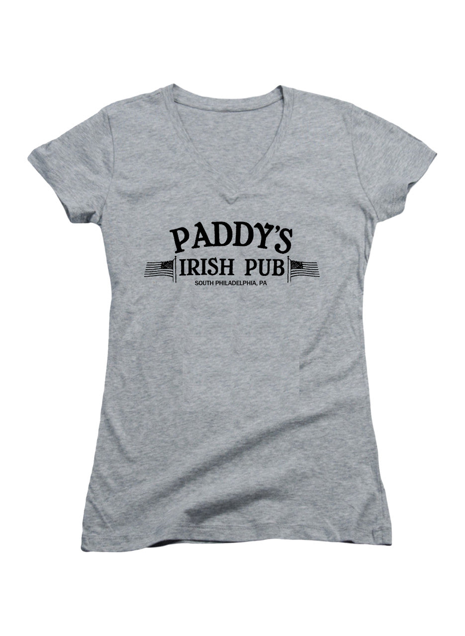 Gray Paddy's Irish Pub Juniors V-Neck T-Shirt