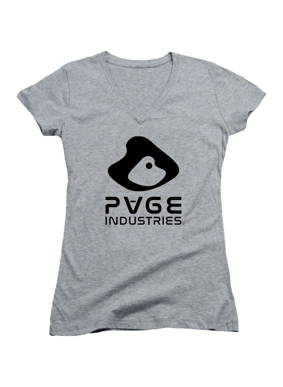 Gray Page Industries Juniors V-Neck T-Shirt