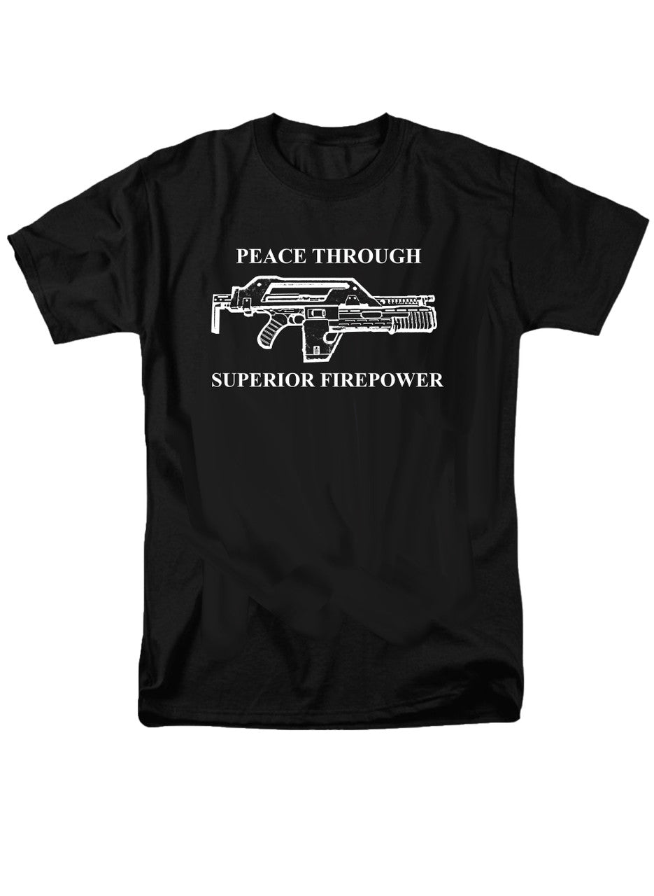 Black Peace Through Superior Firepower T-Shirt