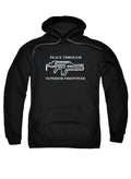 Black Peace Through Superior Firepower Hoodie