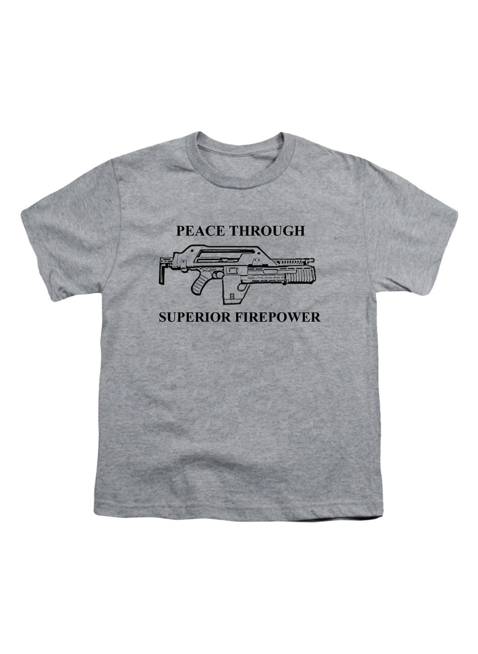 Gray Peace Through Superior Firepower Youth/Toddler T-Shirt