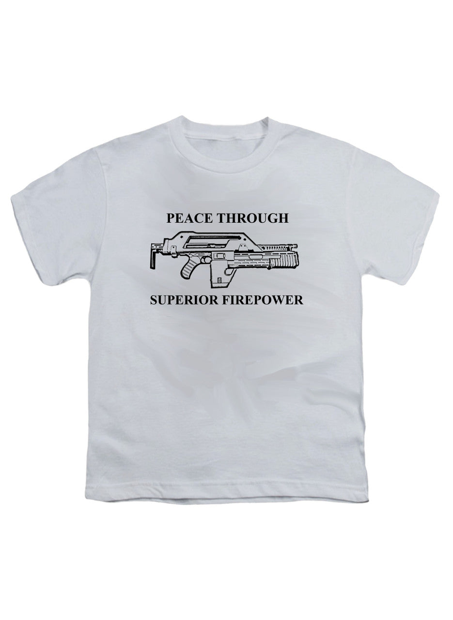 White Peace Through Superior Firepower Youth/Toddler T-Shirt