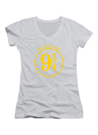 White Platform 9 3/4 Juniors V-Neck T-Shirt