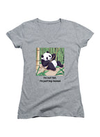 Gray Playful Panda Juniors V-Neck T-Shirt
