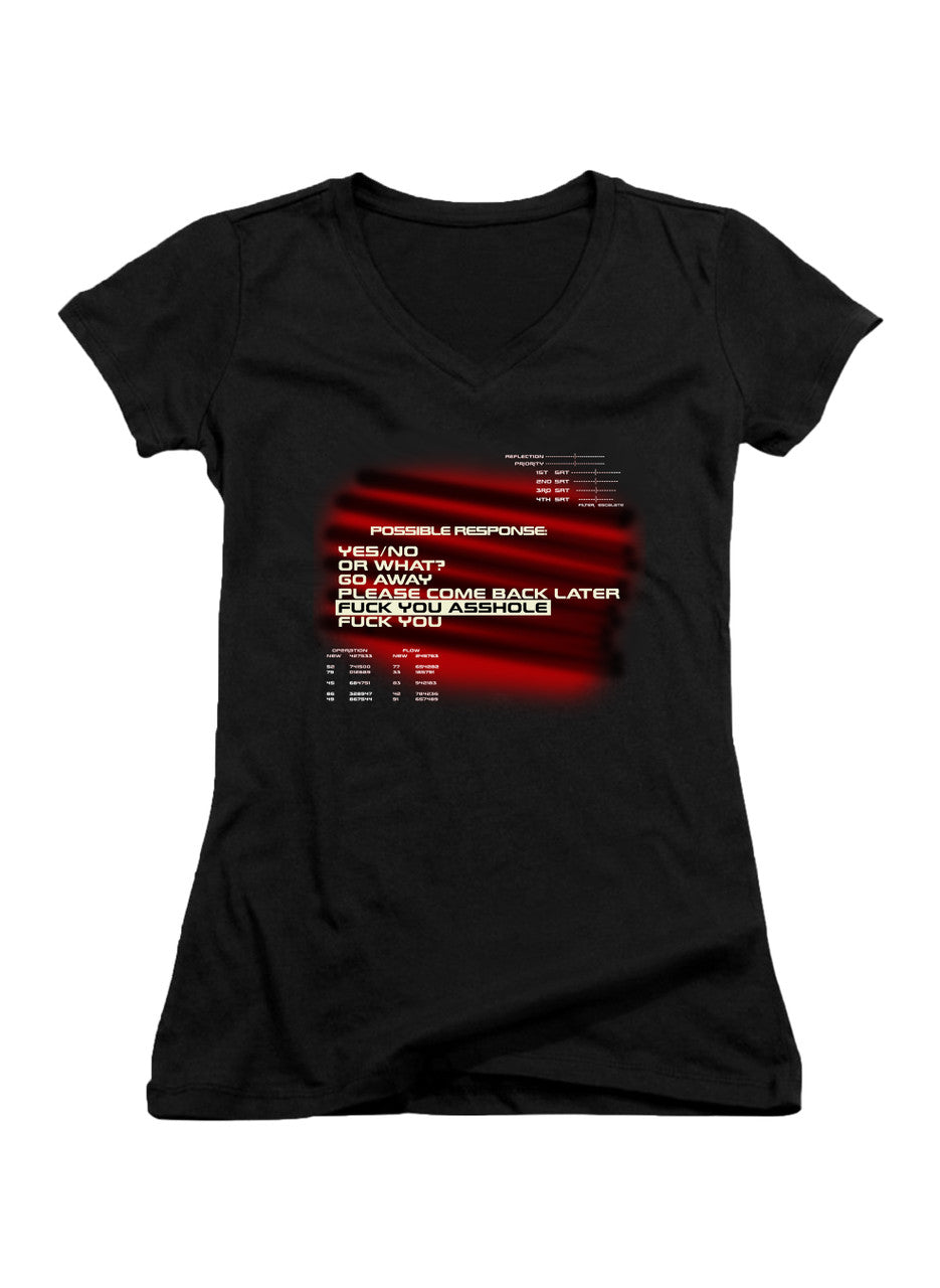 Black Possible Response Juniors V-Neck T-Shirt