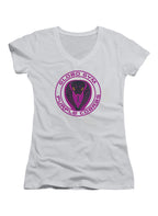 White Purple Cobras Juniors V-Neck T-Shirt